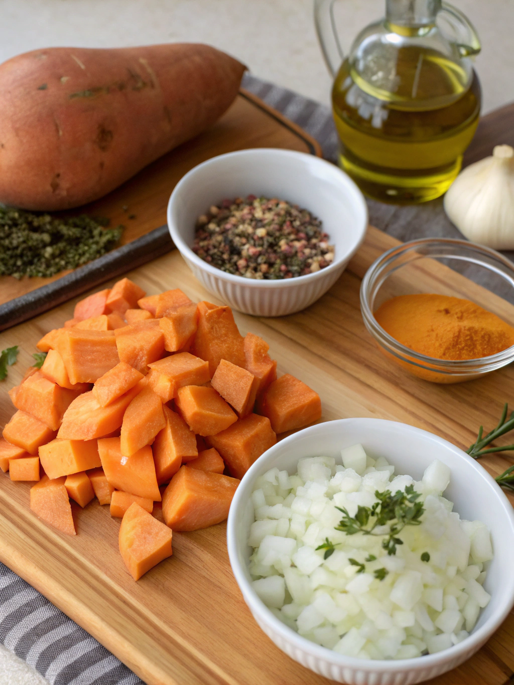 Thermomix Sweet Potato Hash ingredients