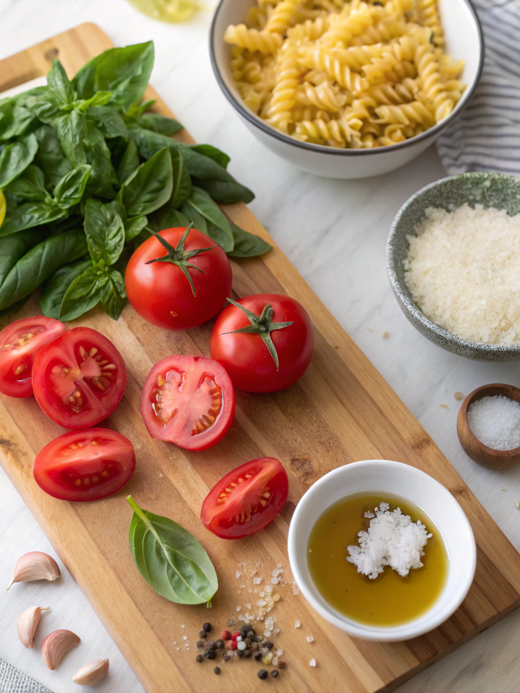 Thermomix Tomato Basil Pasta ingredients
