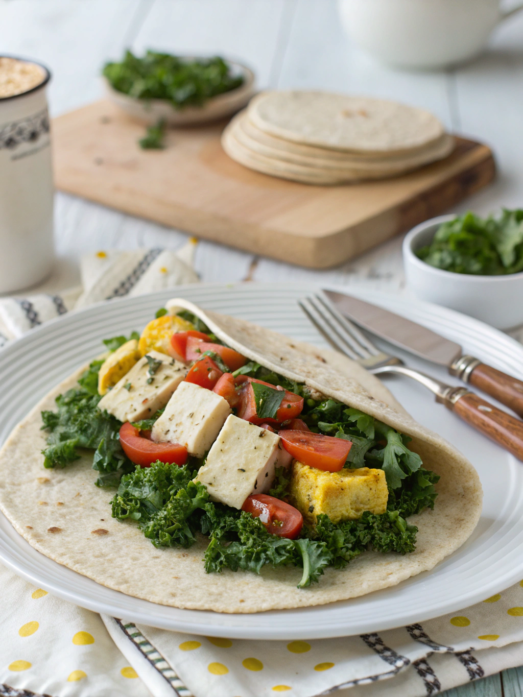 Tofu Kale Breakfast Wrap ingredients
