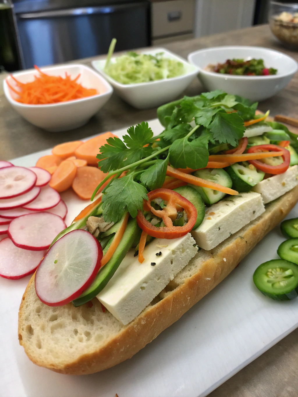 Vegan Banh Mi Sandwich Ingredients