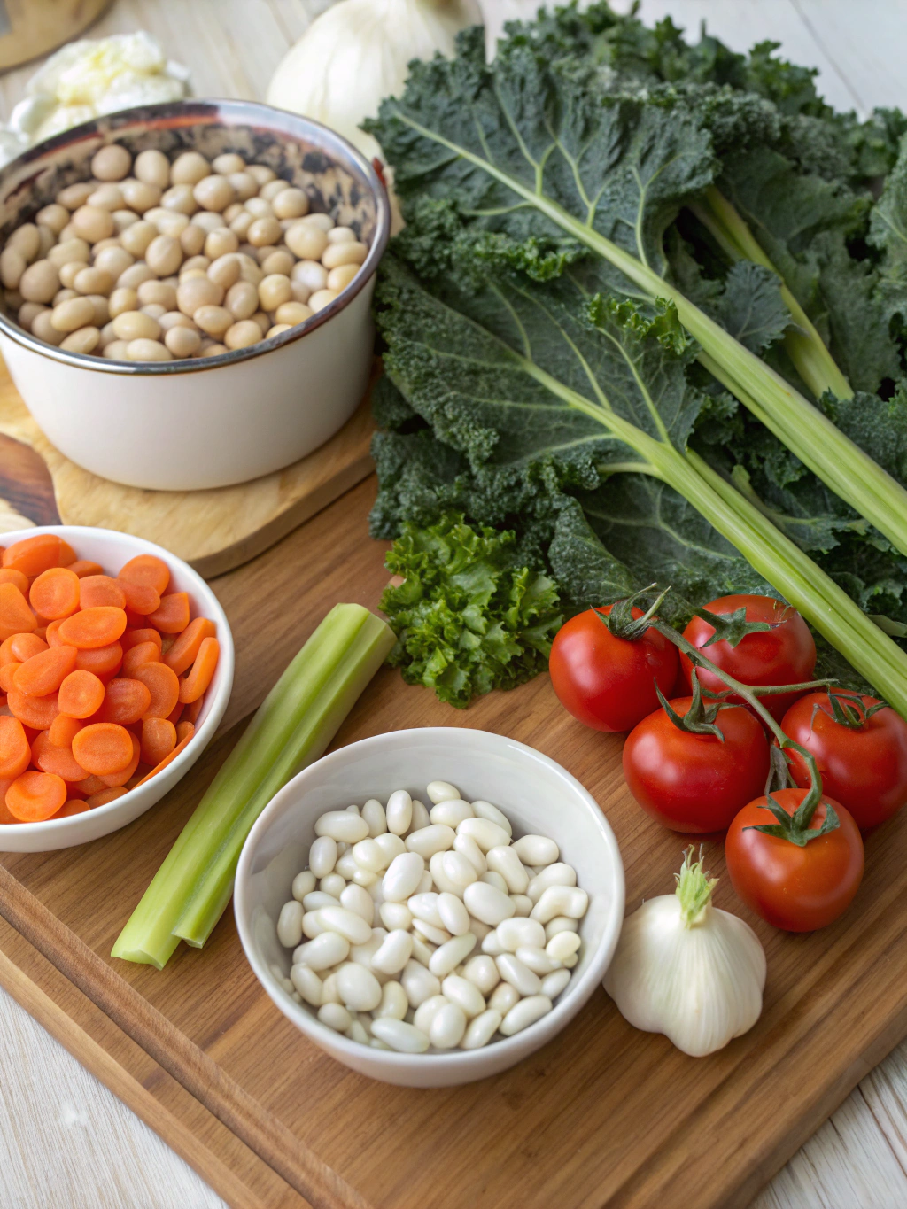 White Bean Kale Soup ingredients