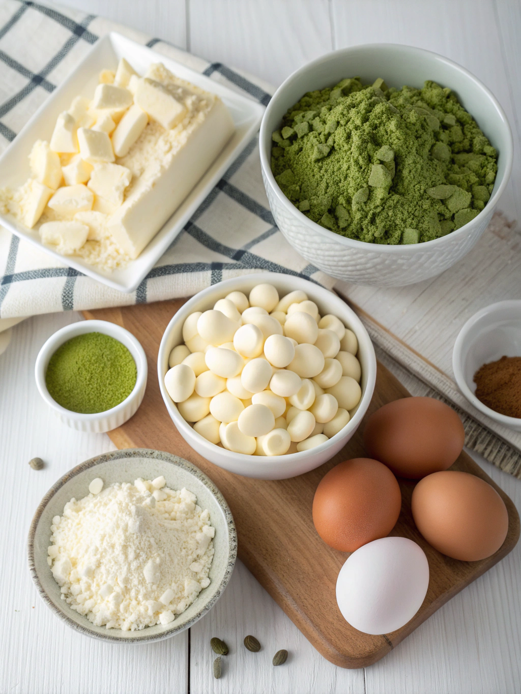 White Chocolate Matcha Cheesecake ingredients