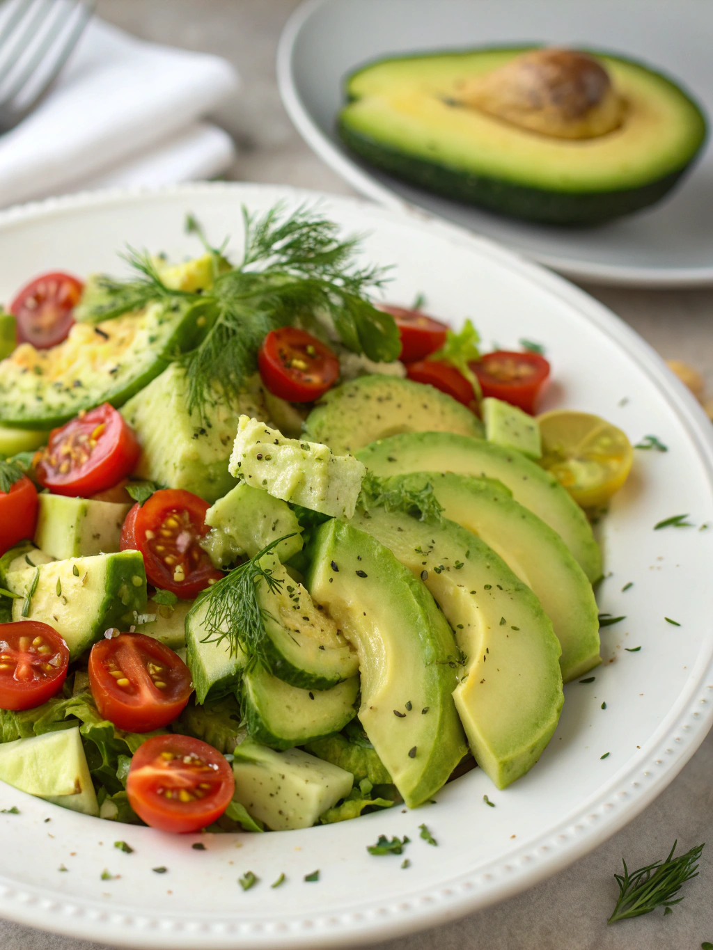 Avocado salad ingredients