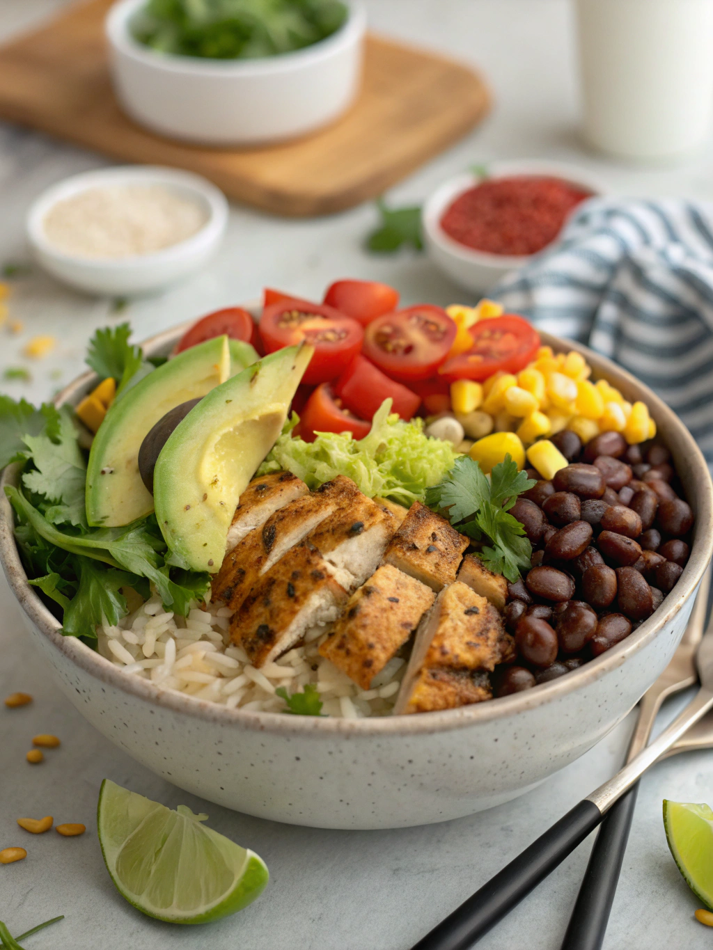 Burrito bowl lunch ideas ingredients