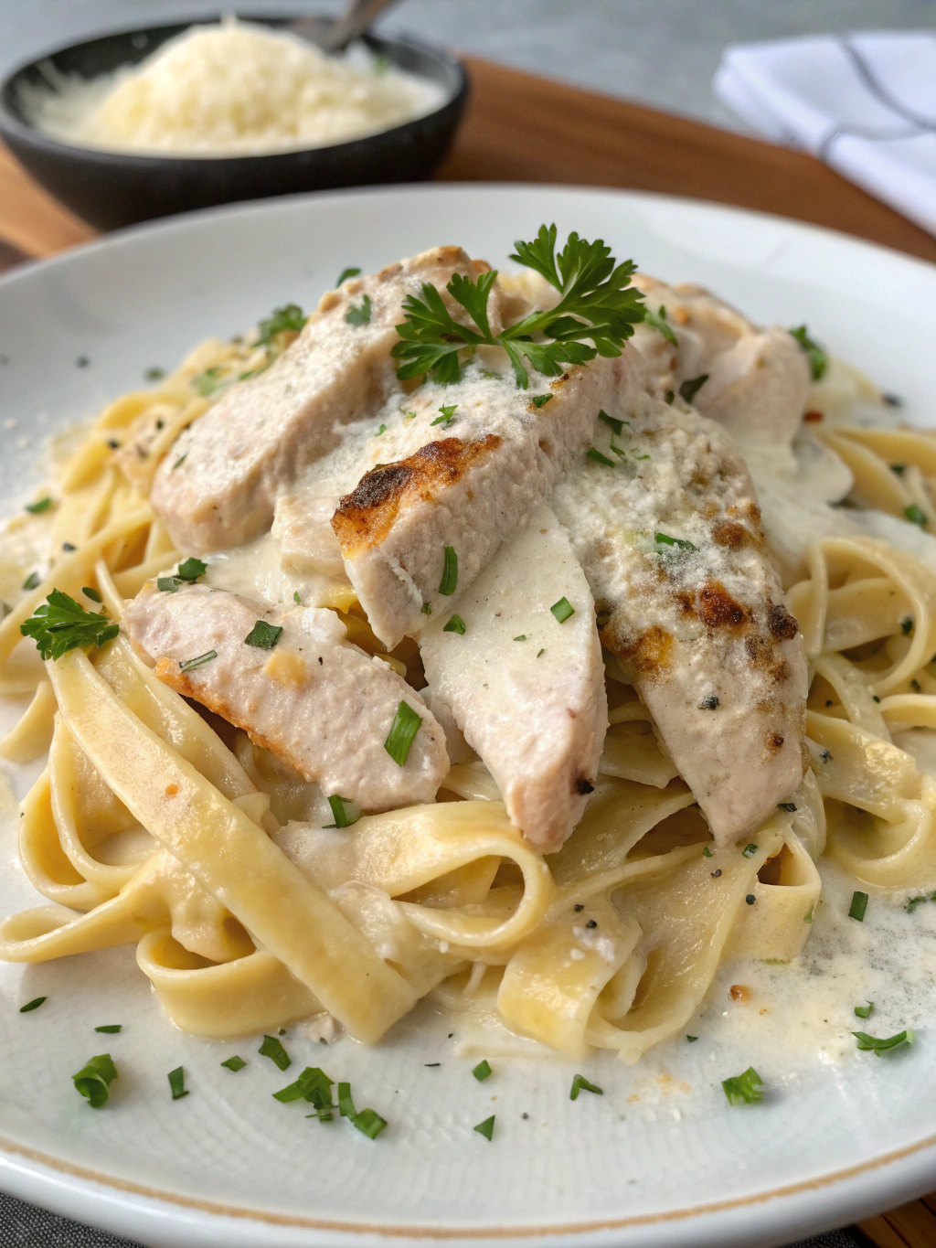 chicken alfredo lunch