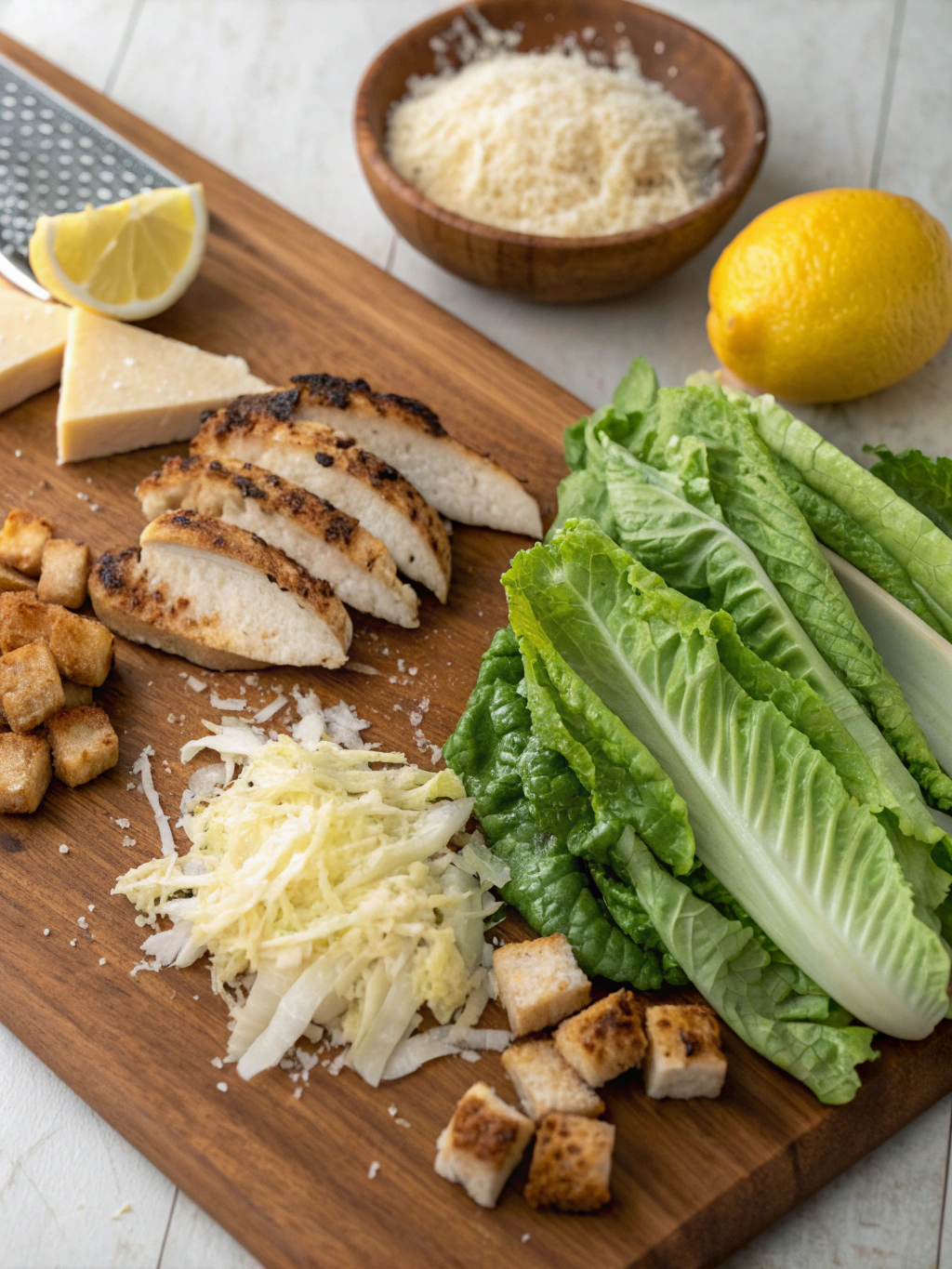 Chicken Caesar Salad Lunch Ingredients