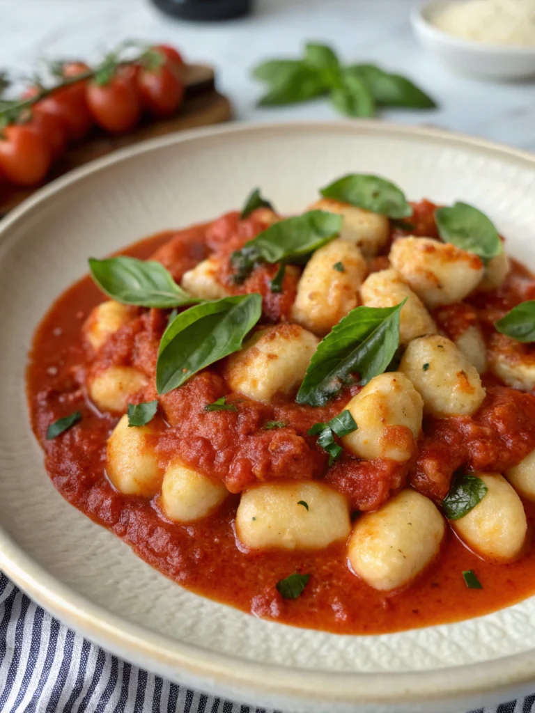 Gynocchi with Tomato Basil Sauce