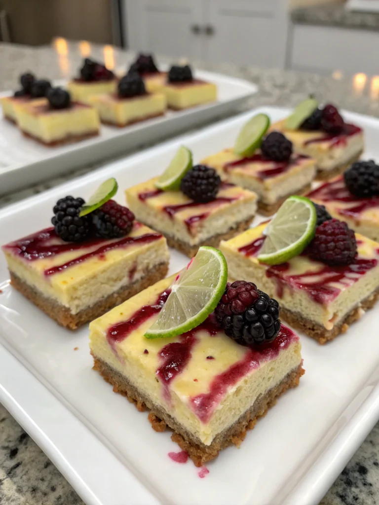 Blackberry Lime Cheesecake Bars