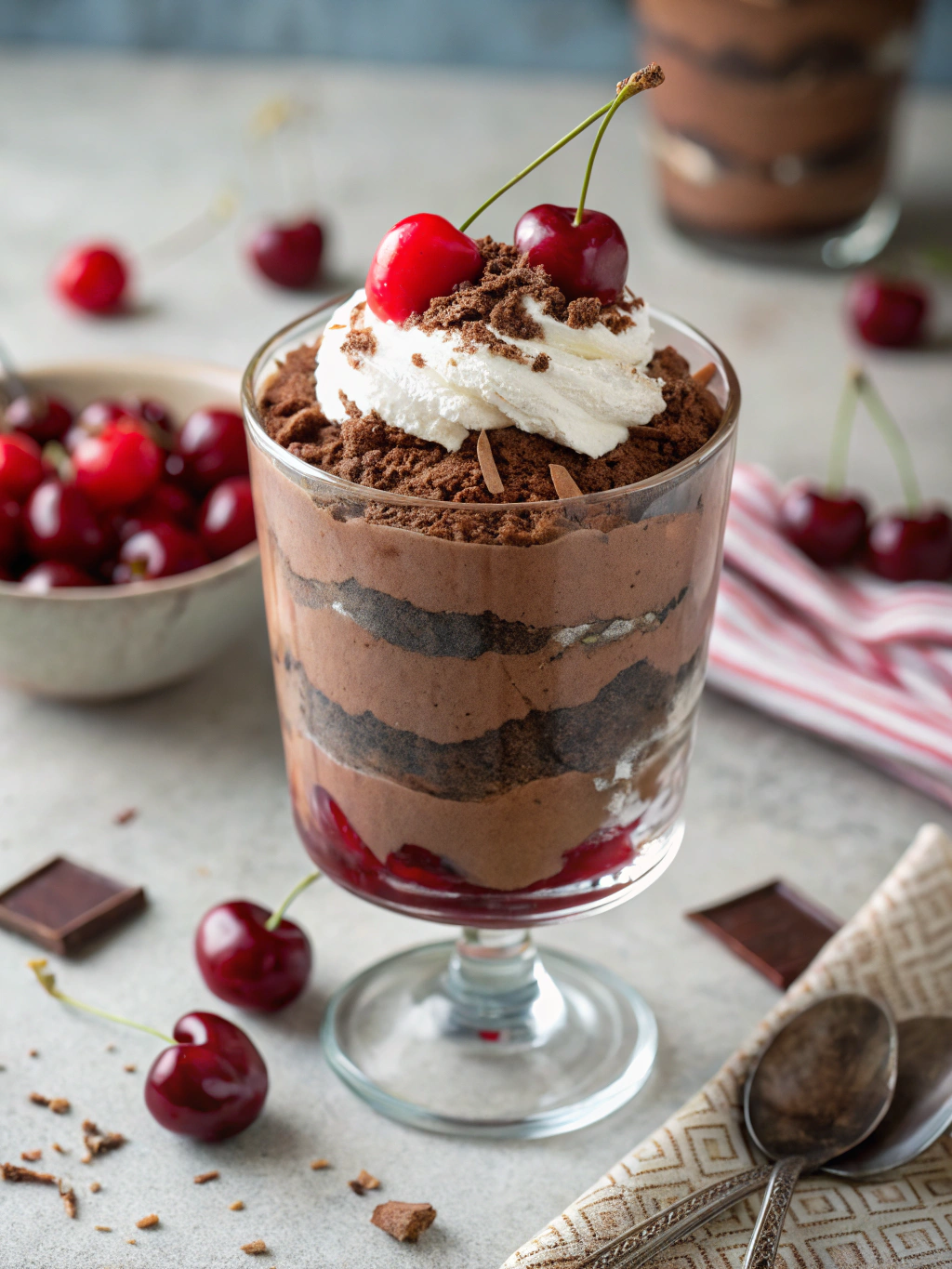 Cherry Chocolate Mousse Parfaits