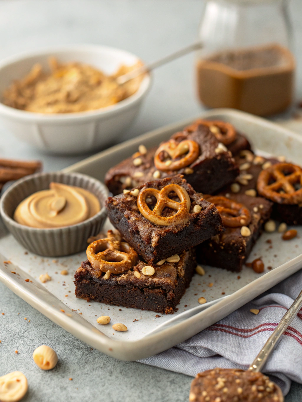 Peanut Butter Pretzel Brownies