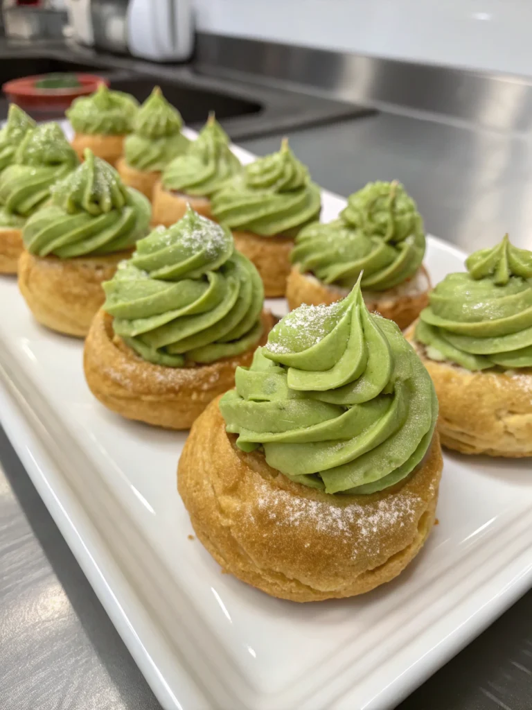 Pistachio Cream Puffs Pistachio Cream Puffs