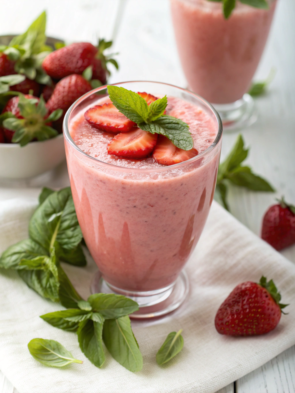 Strawberry Basil Smoothie