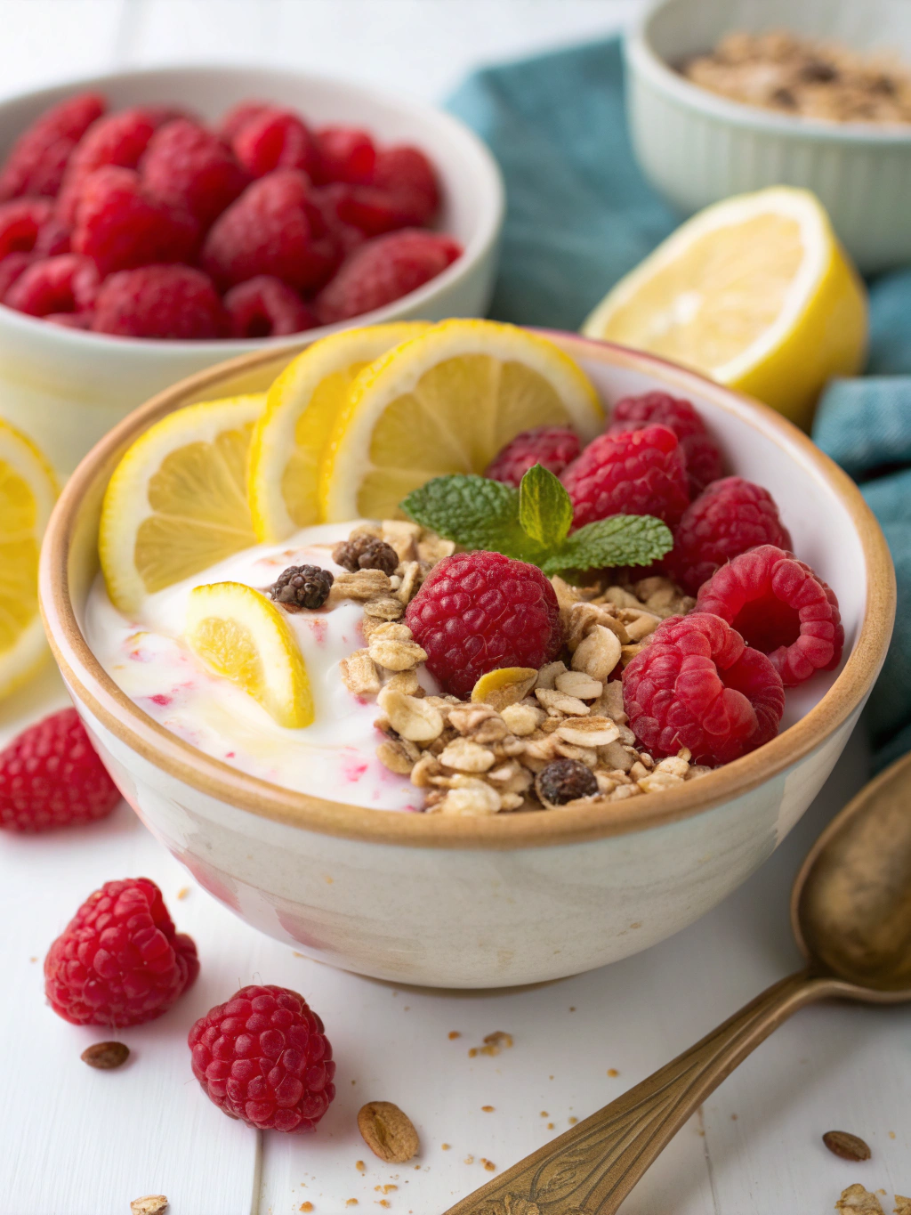 Raspberry Lemon Yogurt Bowl