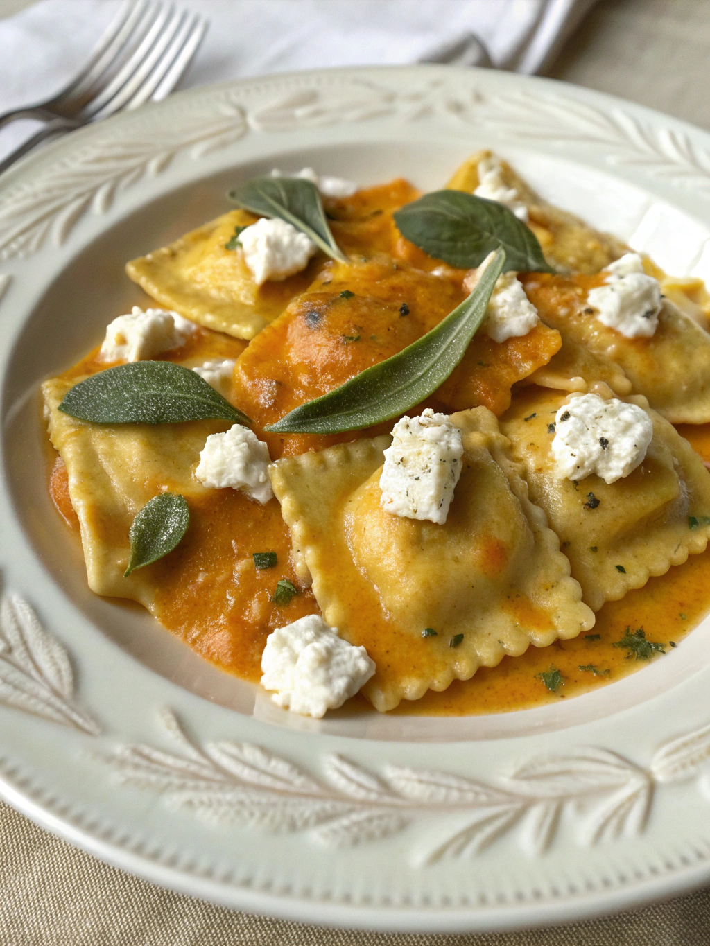 Creamy Pumpkin Ravioli