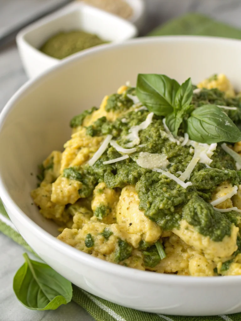 Pesto Scrambled Eggs Pesto Scrambled Eggs