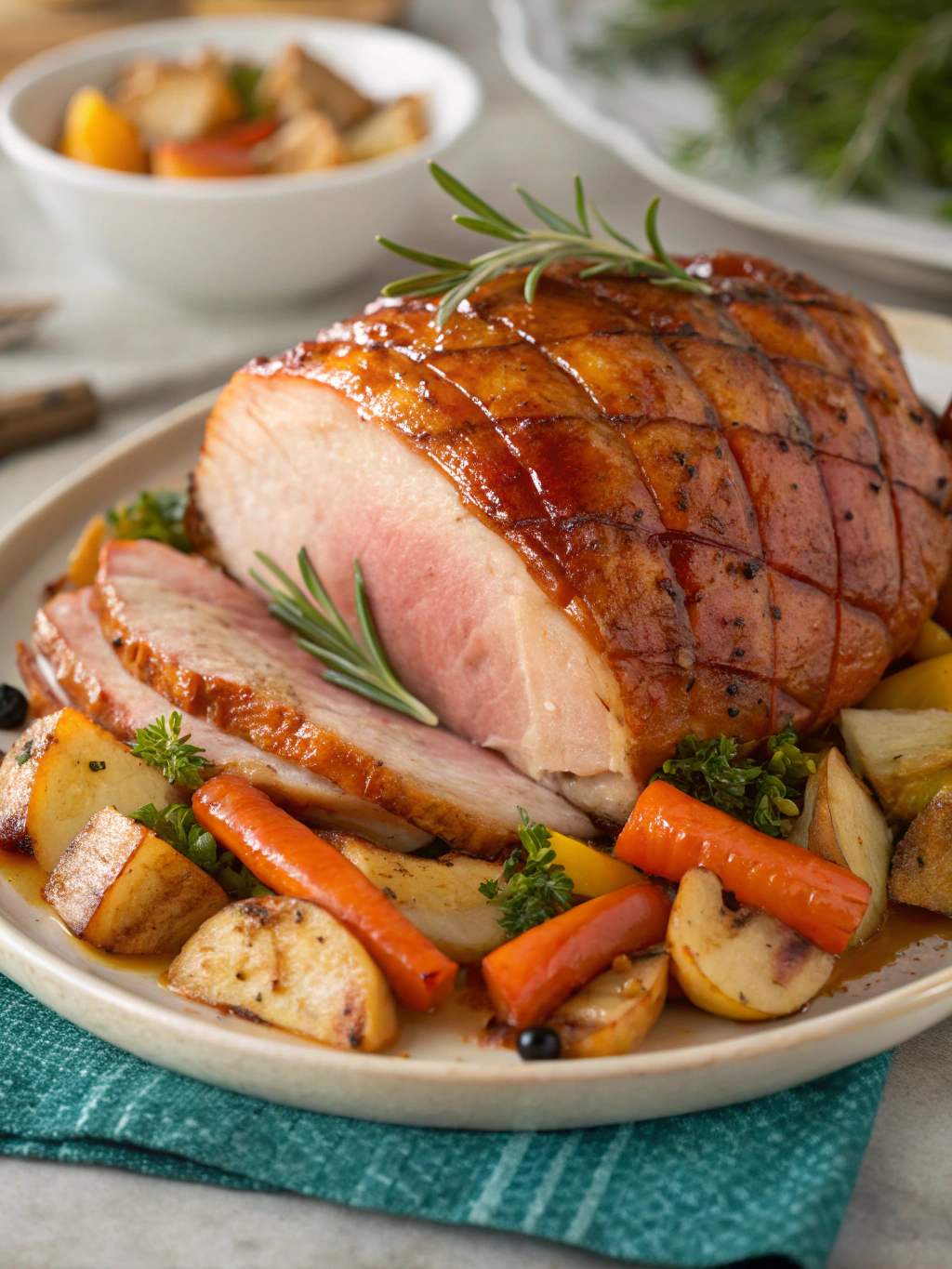 Honey Glazed Ham with Roasted Vegetables