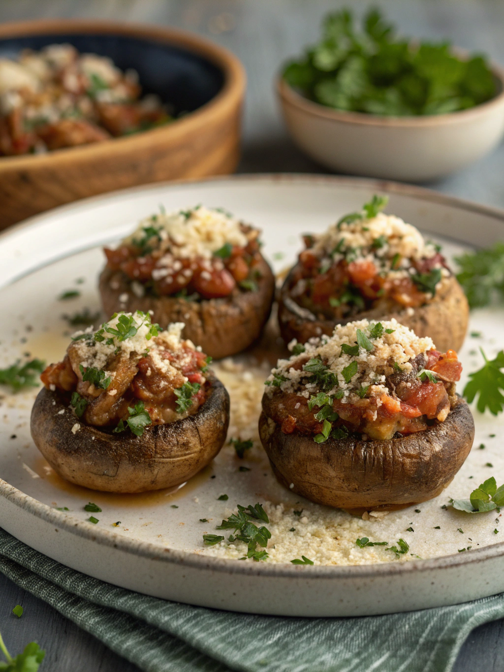 Stuffed Mushrooms with Parmesan & Herbs