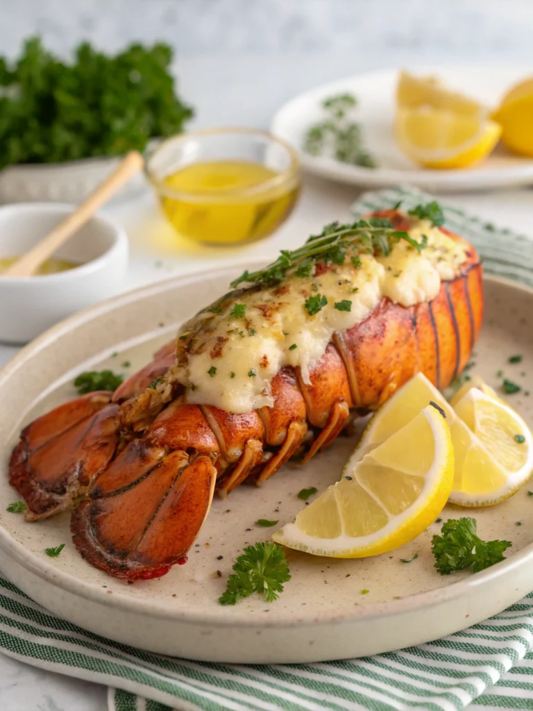 Garlic Butter Lobster Tail with Lemon Garlic Butter Lobster Tail with Lemon