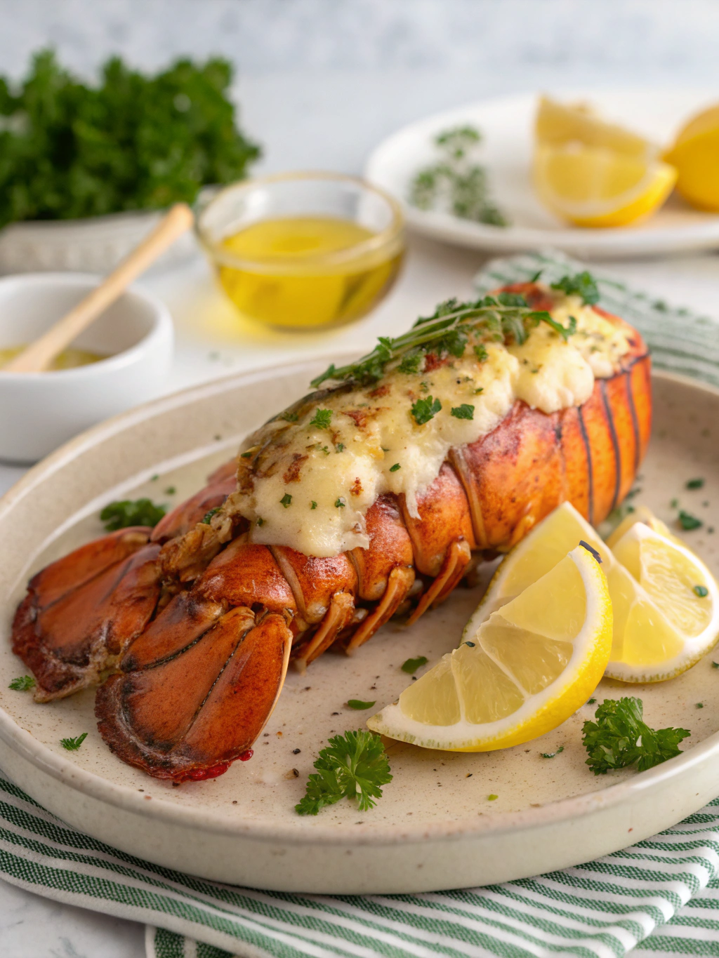 Garlic Butter Lobster Tail with Lemon