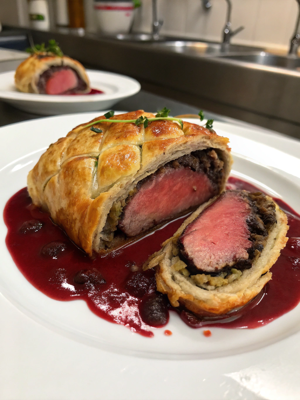 Beef Wellington with Red Wine Sauce