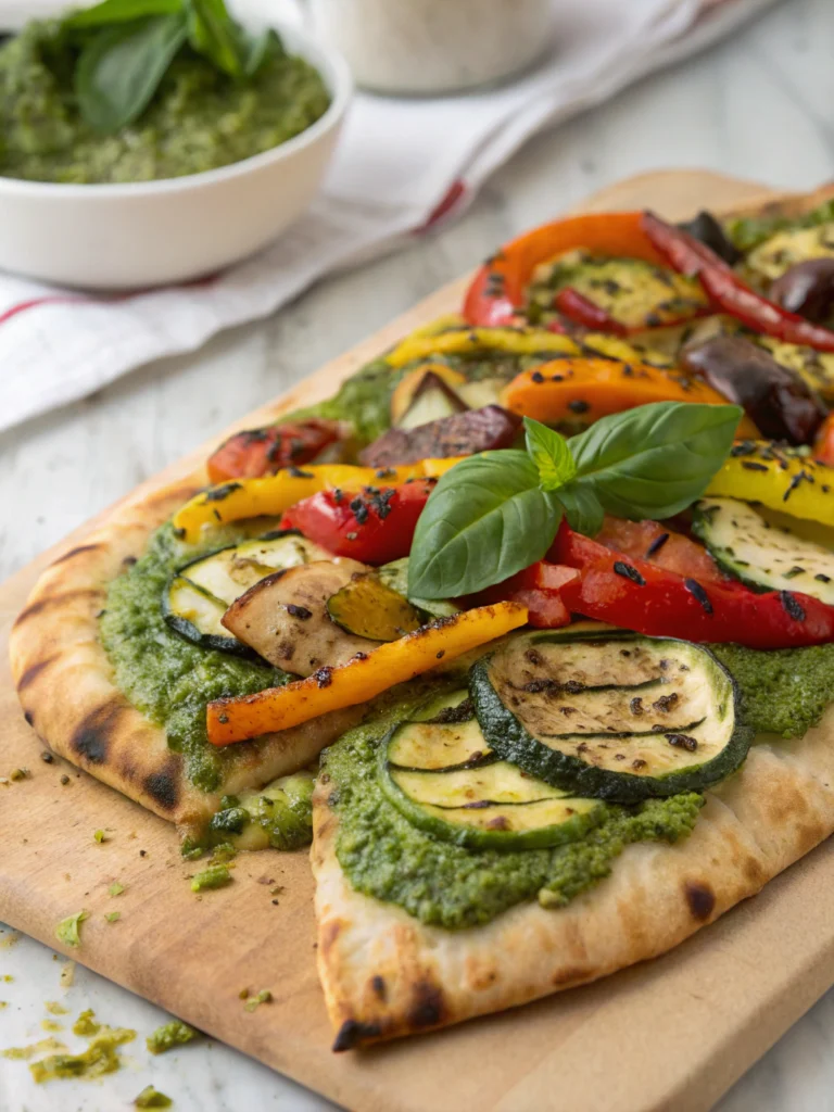 Grilled Vegetable and Pesto Flatbread Grilled Vegetable and Pesto Flatbread