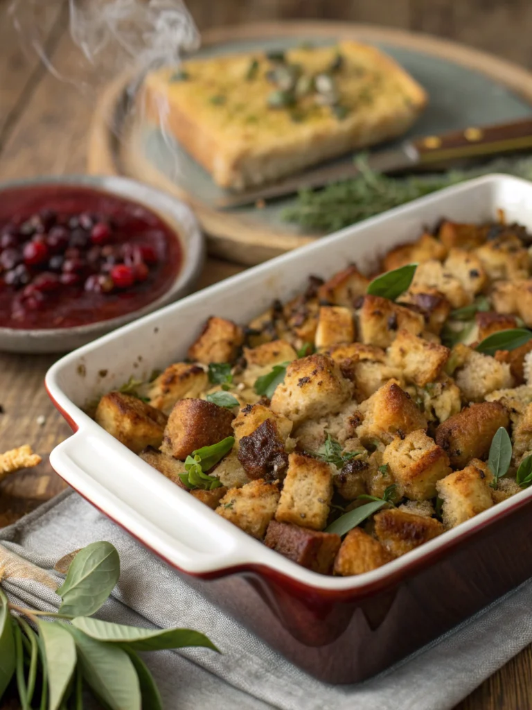 Chestnut and Sage Stuffing Bake