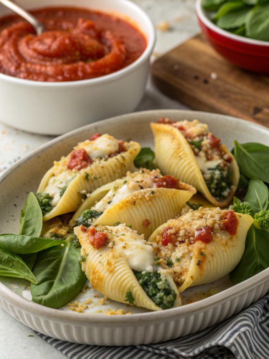 Spinach and Ricotta Stuffed Shells