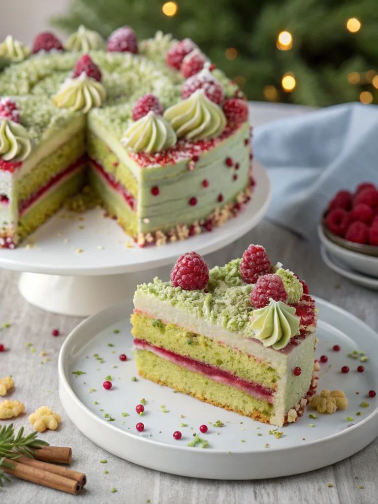 Pistachio and Raspberry Christmas Cake Pistachio and Raspberry Christmas Cake