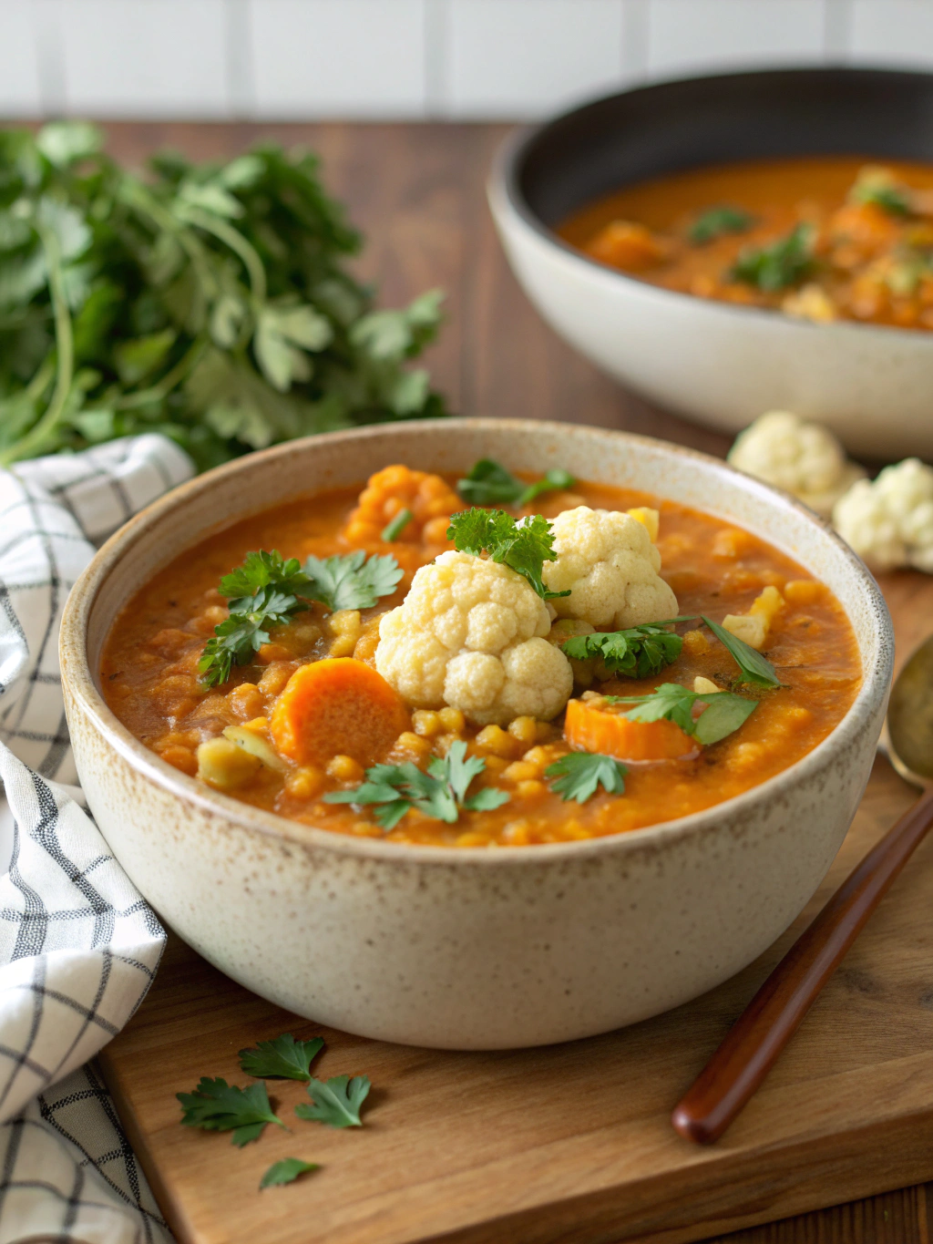 Vegan Lentil Cauliflower Soup