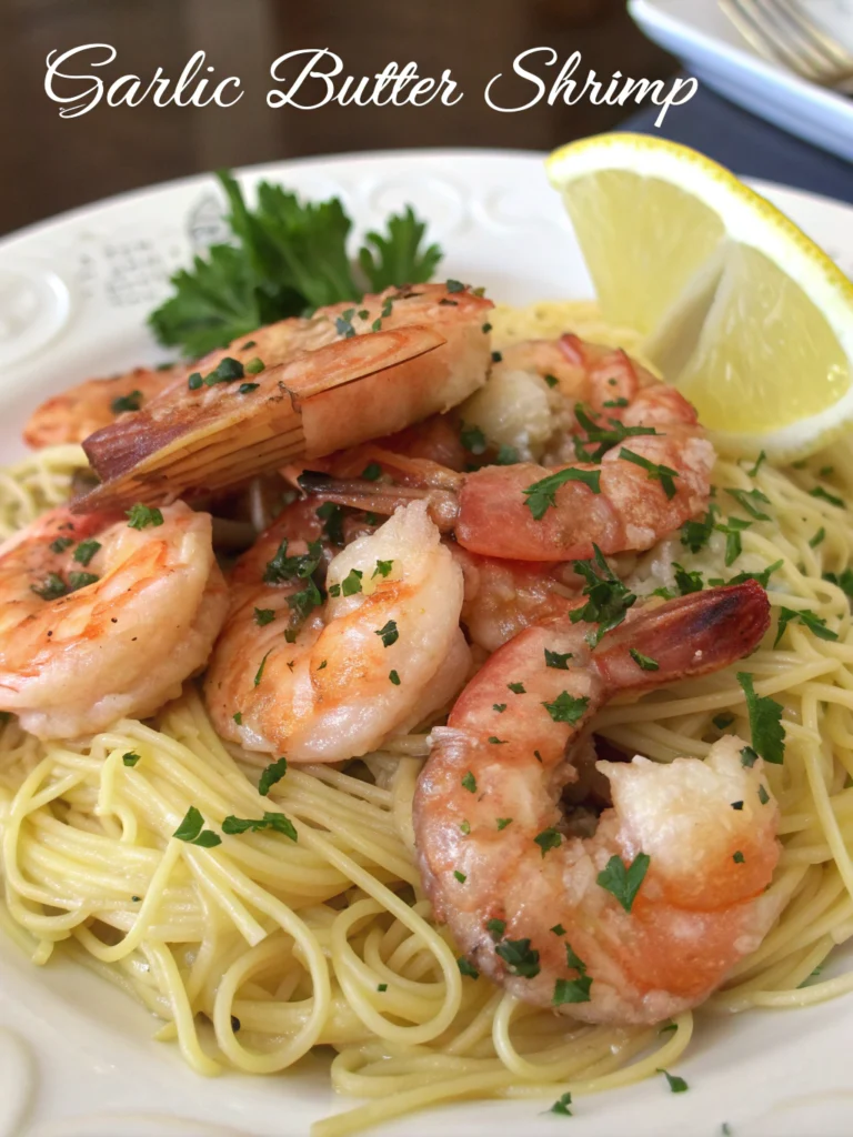 Garlic Butter Shrimp with Angel Hair Pasta