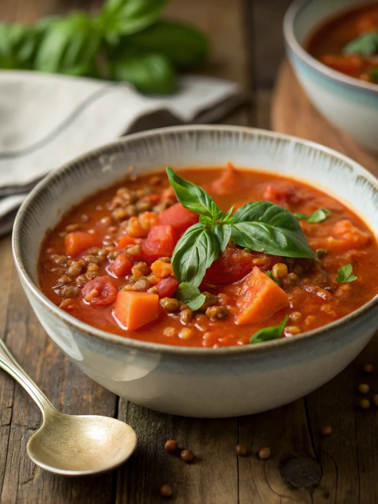 Tomato Lentil Soup with Basil Tomato Lentil Soup with Basil