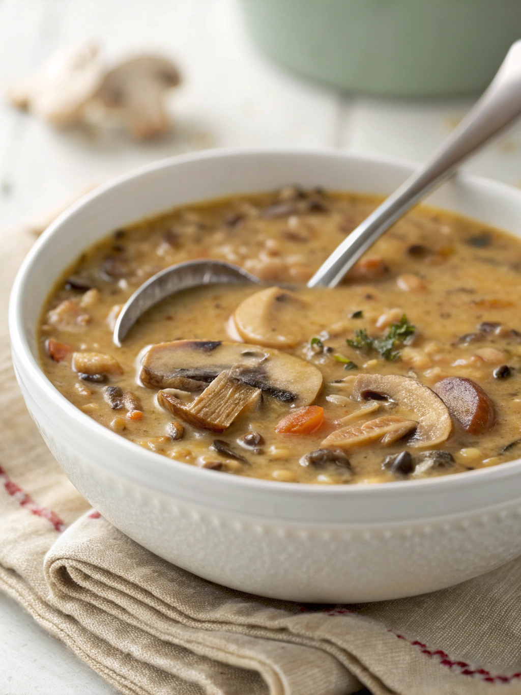 Creamy Mushroom & Wild Rice Soup