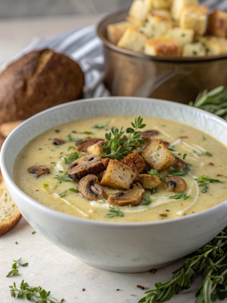 Creamy Leek & Mushroom Soup