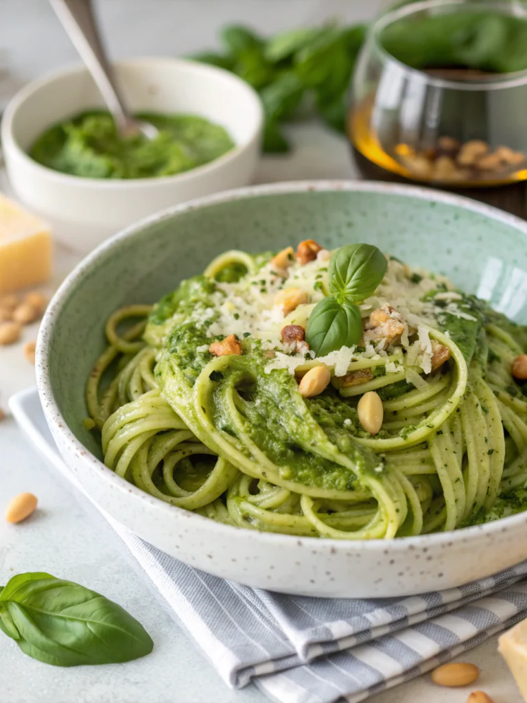 Thermomix Spinach Pesto Pasta