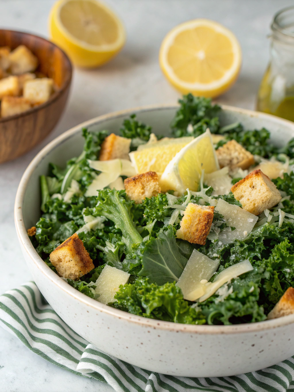 Thermomix Kale Caesar Salad