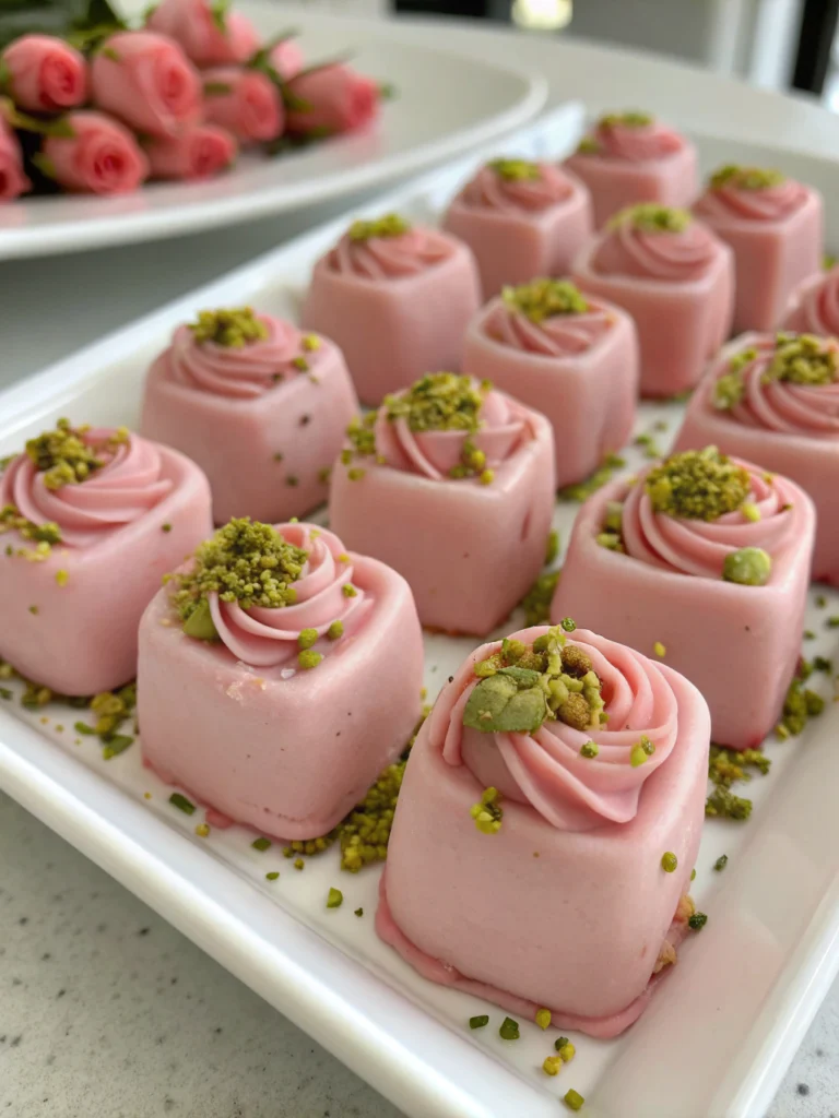 Pistachio Rose Petit Fours Pistachio Rose Petit Fours