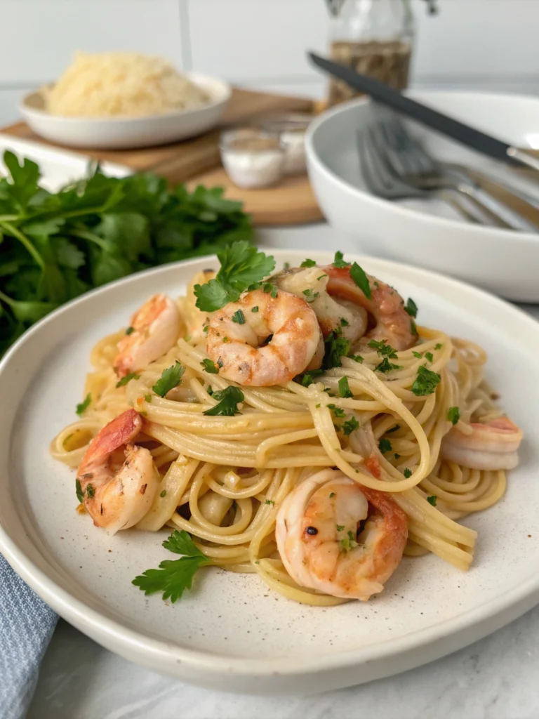 Thermomix Garlic Shrimp Pasta