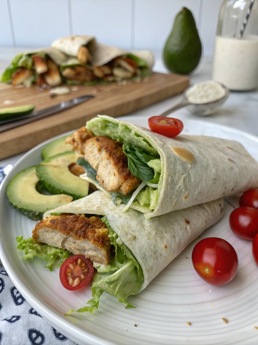 Vegan “Chicken” Caesar Wrap
