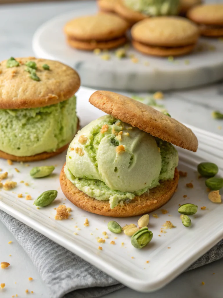 Pistachio Ice Cream Sandwiches Pistachio Ice Cream Sandwiches