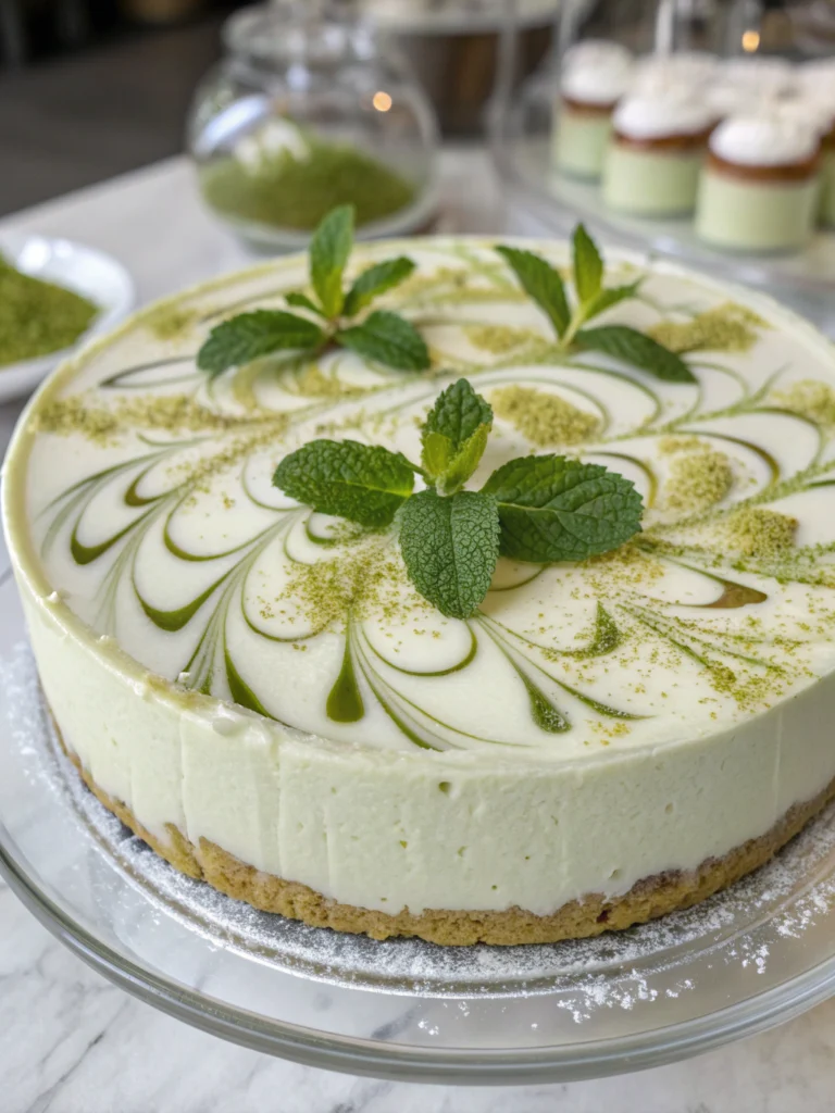 White Chocolate Matcha Cheesecake White Chocolate Matcha Cheesecake