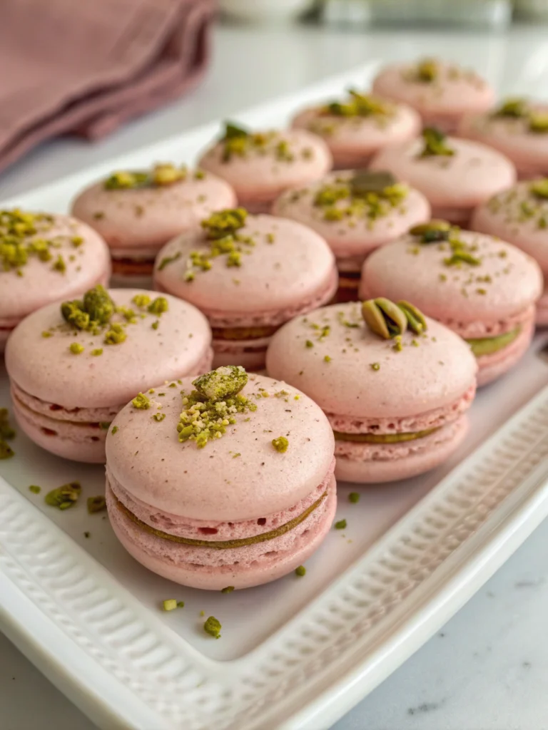 Rose Pistachio Macarons Rose Pistachio Macarons