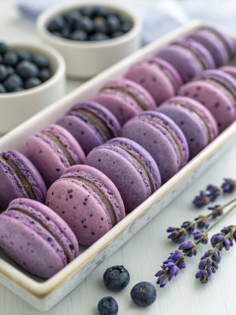 Blueberry Lavender Macarons Blueberry Lavender Macarons