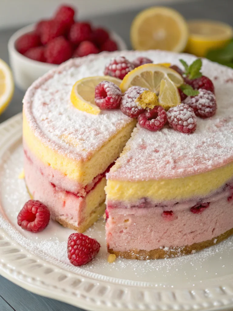 Raspberry Lemon Chiffon Cake