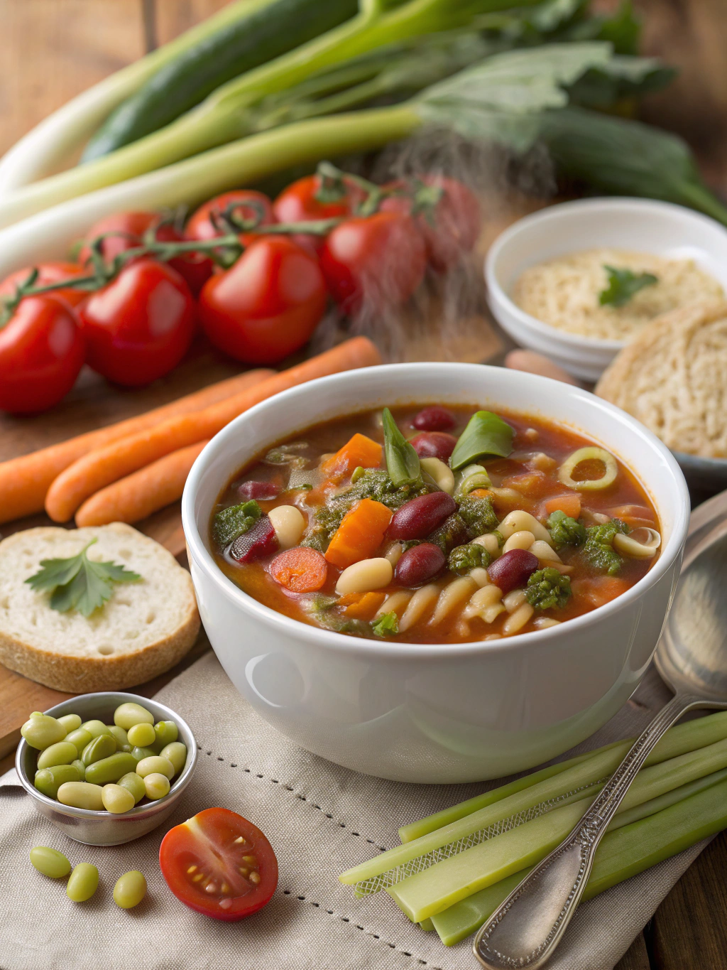 Minestrone Soup Italian Lunch Ingredients