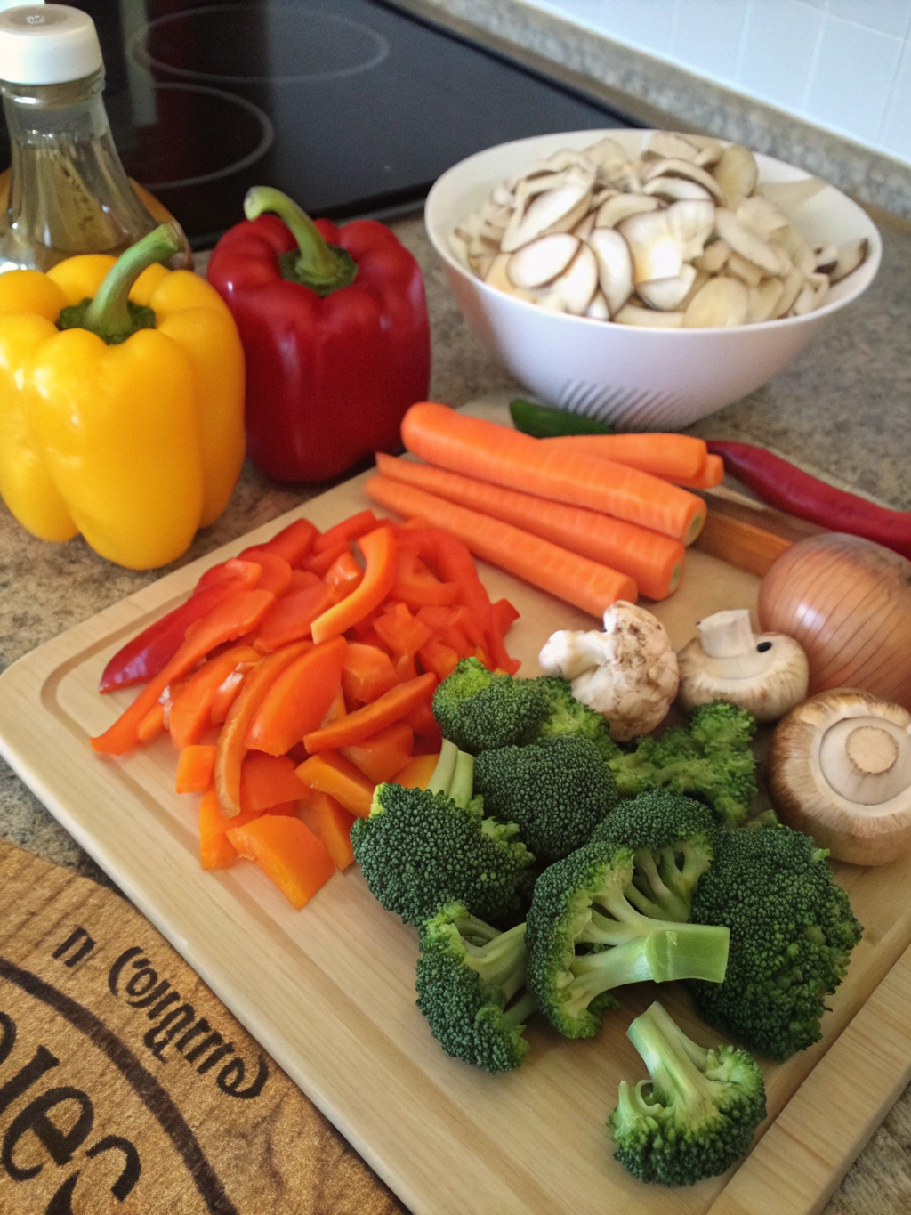 vegetable stir fry lunch ingredients
