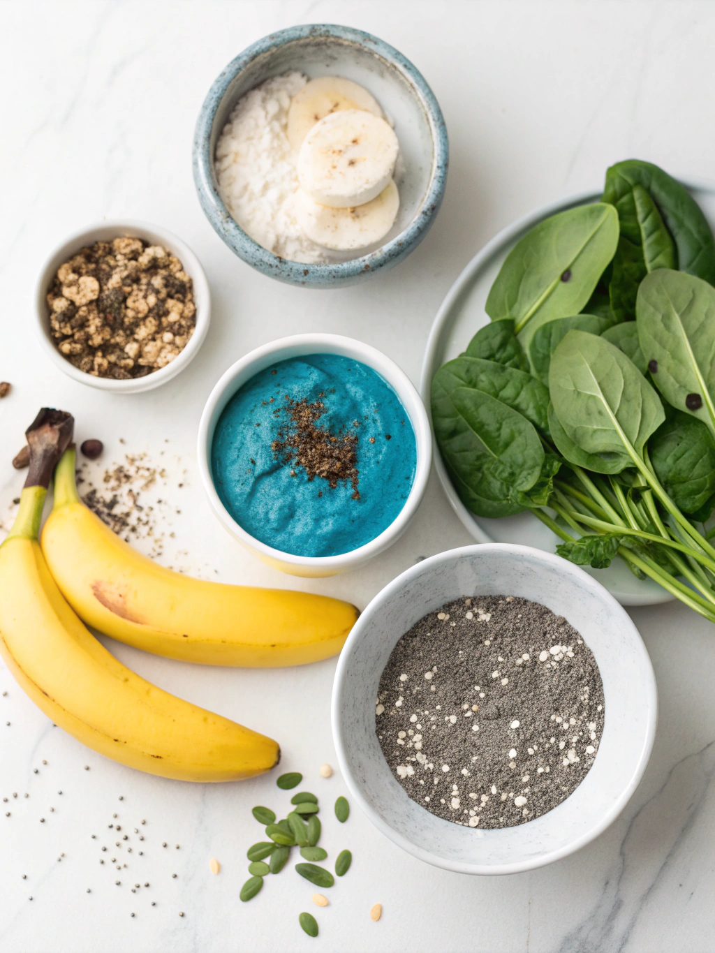 Blue Spirulina Smoothie ingredients