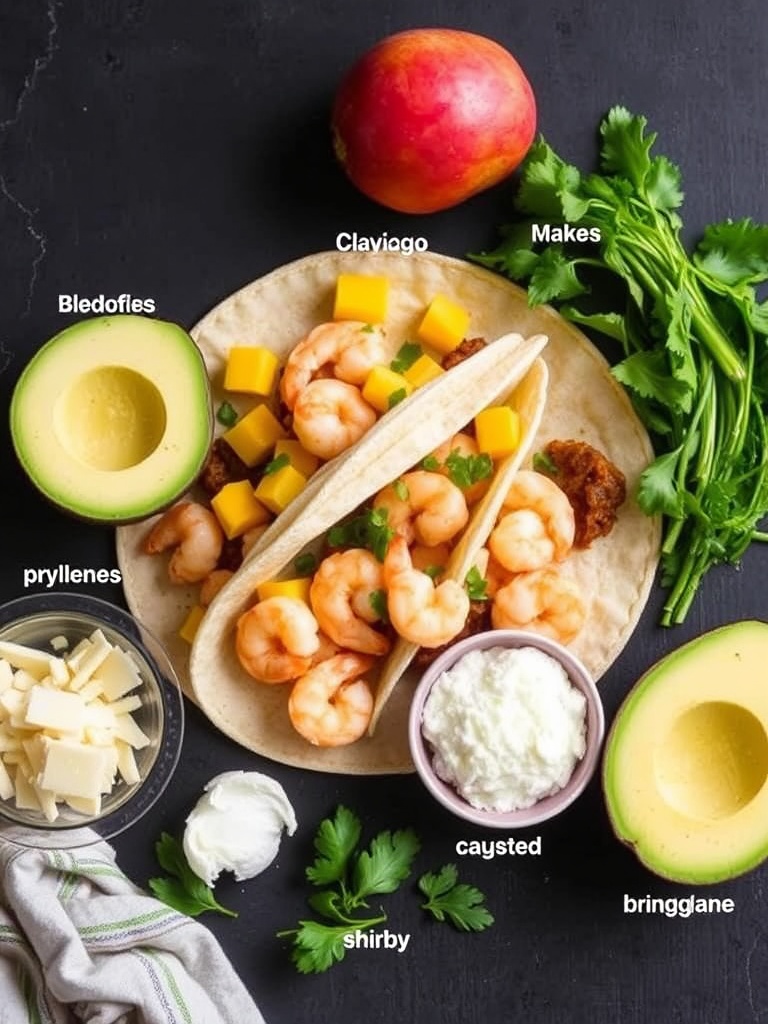 Mango Avocado Shrimp Tacos ingredients