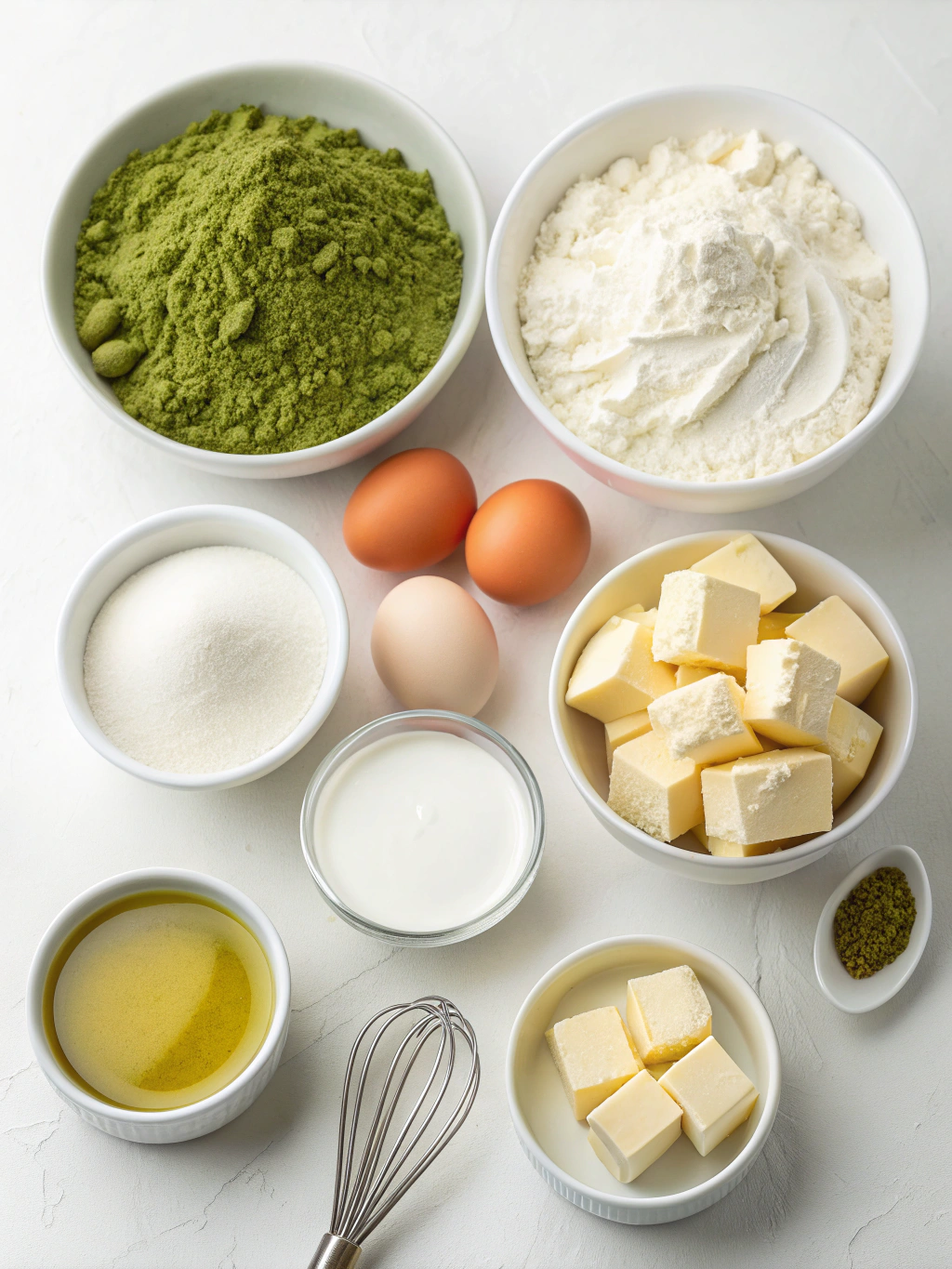 Matcha Cheesecake ingredients