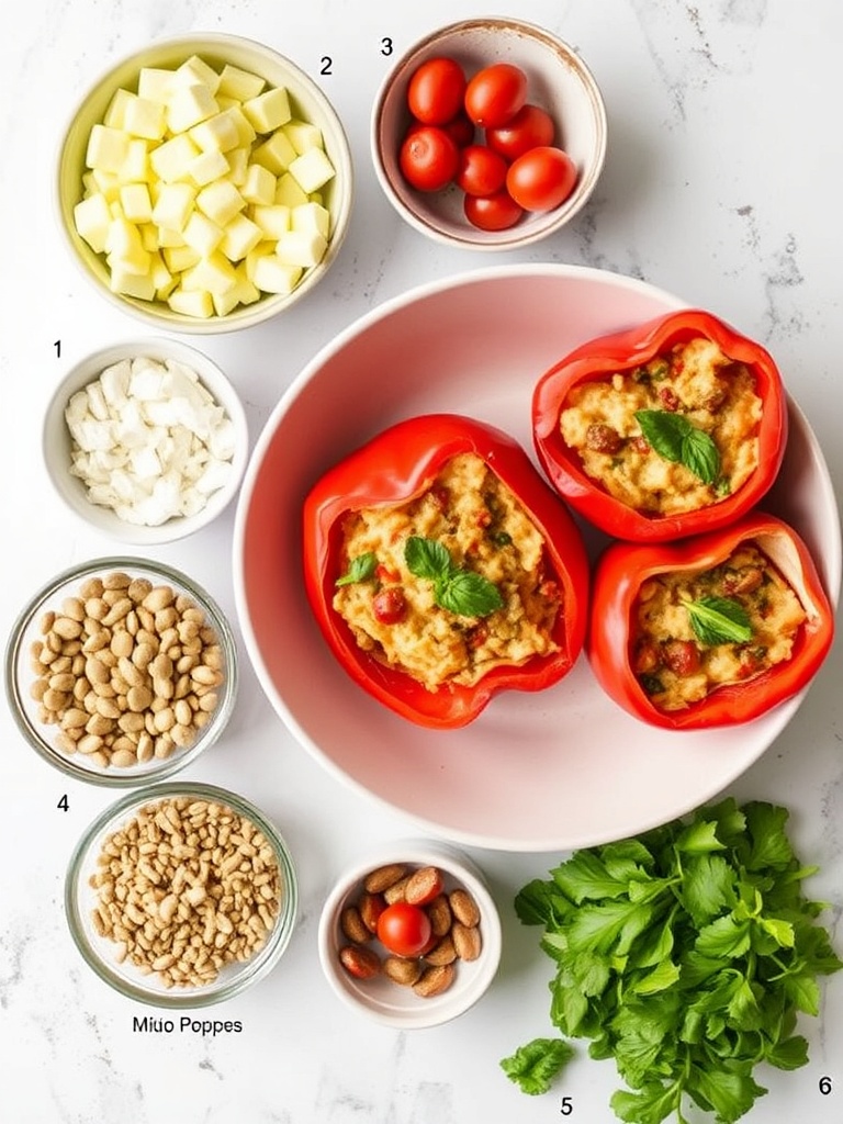 Mediterranean Stuffed Peppers ingredients