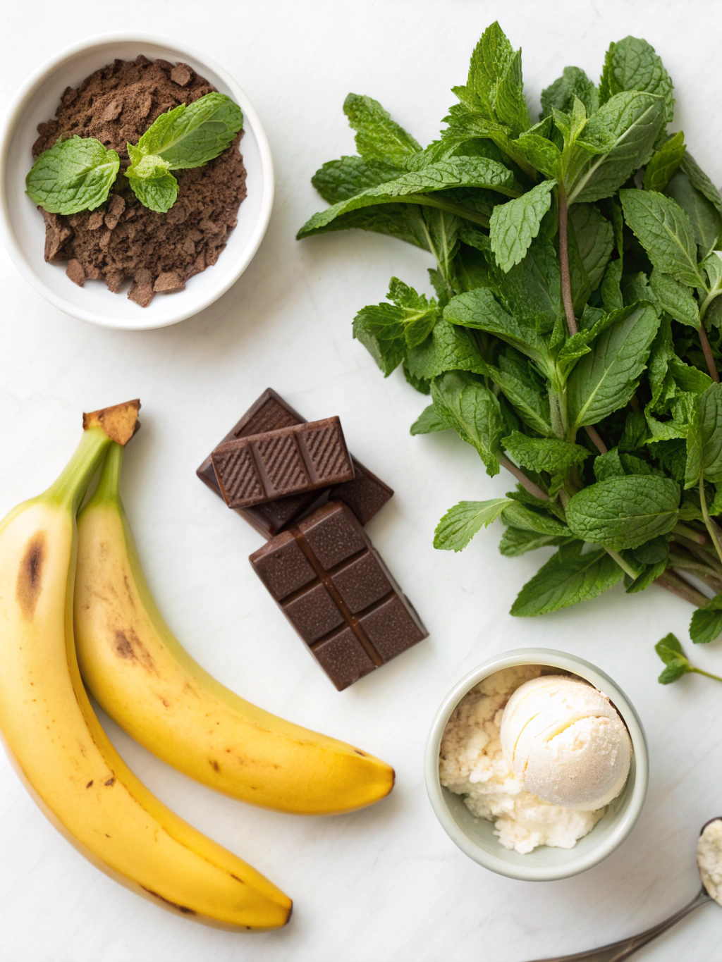 Mint Chocolate Smoothie ingredients